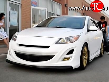 11 399 р. Передний бампер AutoEXE Mazda 3/Axela BL дорестайлинг, хэтчбэк 5 дв. (2009-2011) (Без сетки, Неокрашенный)  с доставкой в г. Кинешма