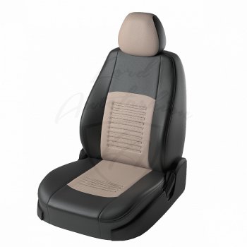 Чехлы для сидений (к-я Active) Lord Autofashion Турин (экокожа) Mazda CX-5 KE дорестайлинг (2011-2014) (Чёрный, вставка бежевая)