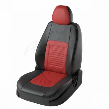 Чехлы для сидений (к-я Active) Lord Autofashion Турин (экокожа) Mazda CX-5 KE дорестайлинг (2011-2014) (Чёрный, вставка красная)