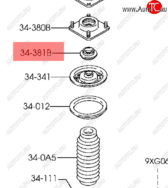 1 639 р. Опорный подшипник стоек амортизатора (оригинал) MAZDA Mazda Tribute  дорестайлинг (2000-2007)  с доставкой в г. Кинешма