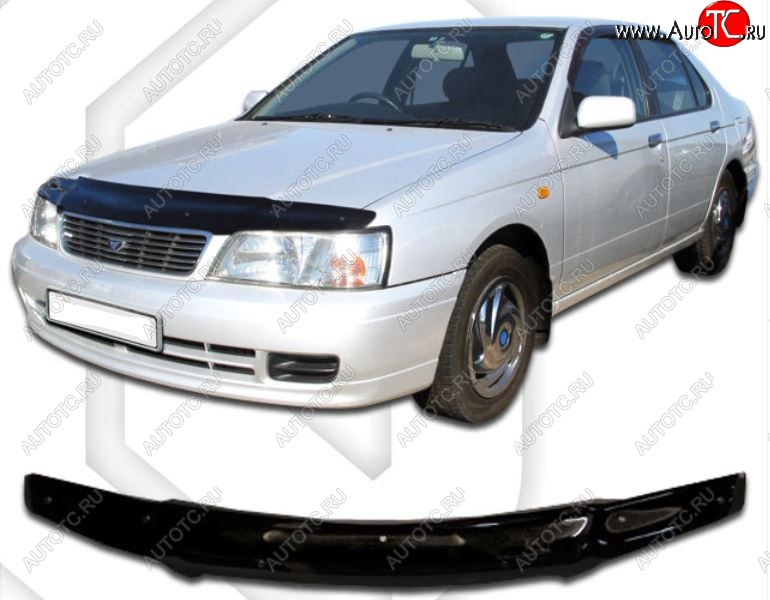 2 969 р. Дефлектор капота CA-Plastic  Nissan Bassara (1999-2003) (серия Classic черный, Без надписи)  с доставкой в г. Кинешма