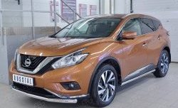 16 849 р. Защита переднего бампера (Ø63 мм, нержавейка) SLITKOFF  Nissan Murano  3 Z52 (2015-2022) дорестайлинг  с доставкой в г. Кинешма. Увеличить фотографию 2