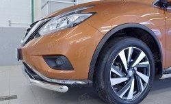 16 849 р. Защита переднего бампера (Ø63 мм, нержавейка) SLITKOFF  Nissan Murano  3 Z52 (2015-2022) дорестайлинг  с доставкой в г. Кинешма. Увеличить фотографию 3