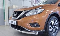 16 849 р. Защита переднего бампера (Ø63 мм, нержавейка) SLITKOFF  Nissan Murano  3 Z52 (2015-2022) дорестайлинг  с доставкой в г. Кинешма. Увеличить фотографию 4