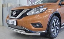 19 999 р. Защита переднего бампера (2 трубыØ63 и 42 мм, нержавейка) SLITKOFF Nissan Murano 3 Z52 дорестайлинг (2015-2022)  с доставкой в г. Кинешма. Увеличить фотографию 4