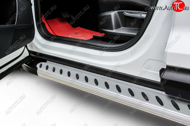 17 399 р. Пороги алюминиевые Slitkoff  Nissan Murano  3 Z52 (2015-2025) дорестайлинг, рестайлинг (Prestige Silver)  с доставкой в г. Кинешма