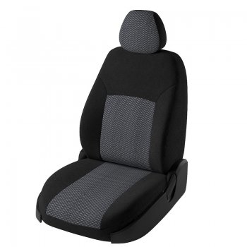 Чехлы для сидений Lord Autofashion Дублин (жаккард) Nissan Qashqai 2 J11 дорестайлинг (2013-2019) (Черный, вставка Ёж белый)