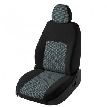 Чехлы для сидений Lord Autofashion Дублин (жаккард) Nissan Qashqai 2 J11 дорестайлинг (2013-2019) (Черный, вставка Сеул серый)