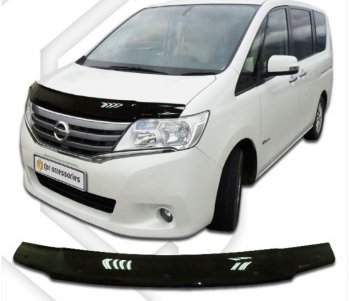 Дефлектор капота CA-Plastiс Nissan Serena C26 минивэн дорестайлинг (2010-2013)