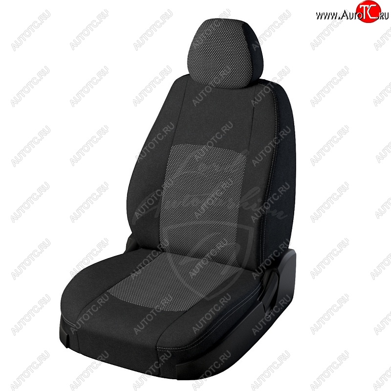 6 749 р. Чехлы для сидений Lord Autofashion Турин (жаккард, раздельная спинка) Renault Duster HS дорестайлинг (2010-2015) (Черный, вставка Тома серый)  с доставкой в г. Кинешма