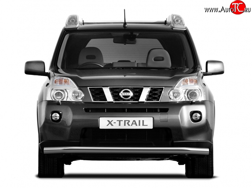 6 399 р. Одинарная защита переднего бампера диаметром 63 мм Petroil Tuning Nissan X-trail 2 T31 дорестайлинг (2007-2011)  с доставкой в г. Кинешма