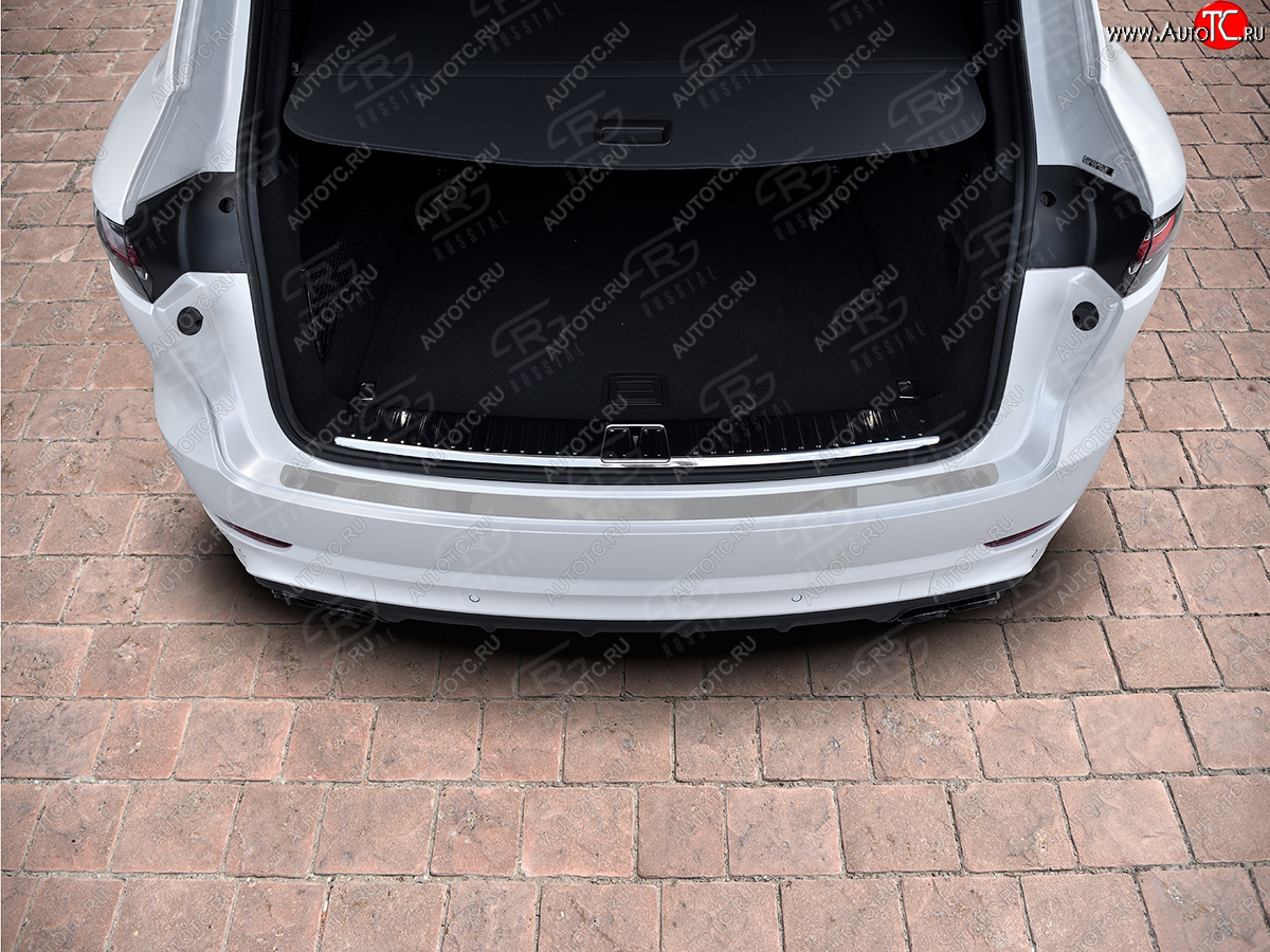 2 899 р. Защитная накладка заднего бампера на Russtal Porsche Cayenne PO536 (2018-2025) (Нержавейка полированная)  с доставкой в г. Кинешма