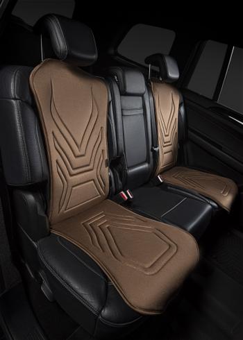 2 579 р. Накидка на сиденье (1 место Афины) ЛЮКС ст АЛЬБИОН Lord Autofashion CITROEN C3 Picasso дорестайлинг (2008-2012) (бежевый, строчка коричневая)  с доставкой в г. Кинешма. Увеличить фотографию 2