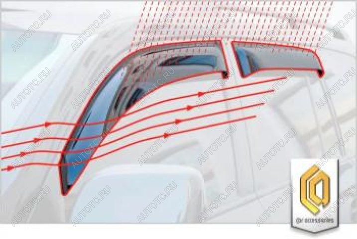 2 199 р. Дефлектора окон CA-Plastic KIA Rio 3 QB дорестайлинг седан (2011-2015) (серия Шелкография золото)  с доставкой в г. Кинешма