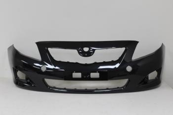 Бампер передний под ПТФ DAR (окрашенный) Toyota Corolla ( E150,  E140) (2006-2010) седан дорестайлинг (Black Pearl 209 (Черная жемчужина))