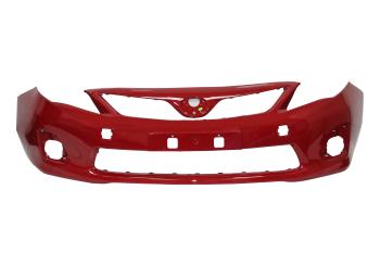 Бампер передний DAR (окрашенный) Toyota Corolla  E150 (2009-2013) седан рестайлинг (Красный (SUPER RED 3E5))