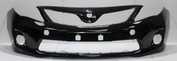 Бампер передний DAR (окрашенный) Toyota Corolla  E150 (2009-2013) седан рестайлинг (Черная жемчужина (Black Pearl 209))