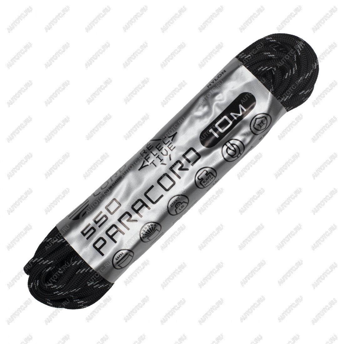379 р. Паракорд 550 CORD nylon 10м световозвращающий (black) CORD 550.n10.lm.b  с доставкой в г. Кинешма