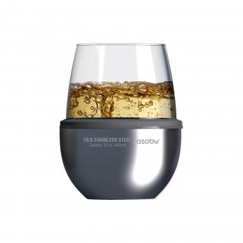 2 379 р. Термобокал для вина WINE KUZIE 440 мл, серебряный ASOBU stl24.11-silver  с доставкой в г. Кинешма. Увеличить фотографию 2