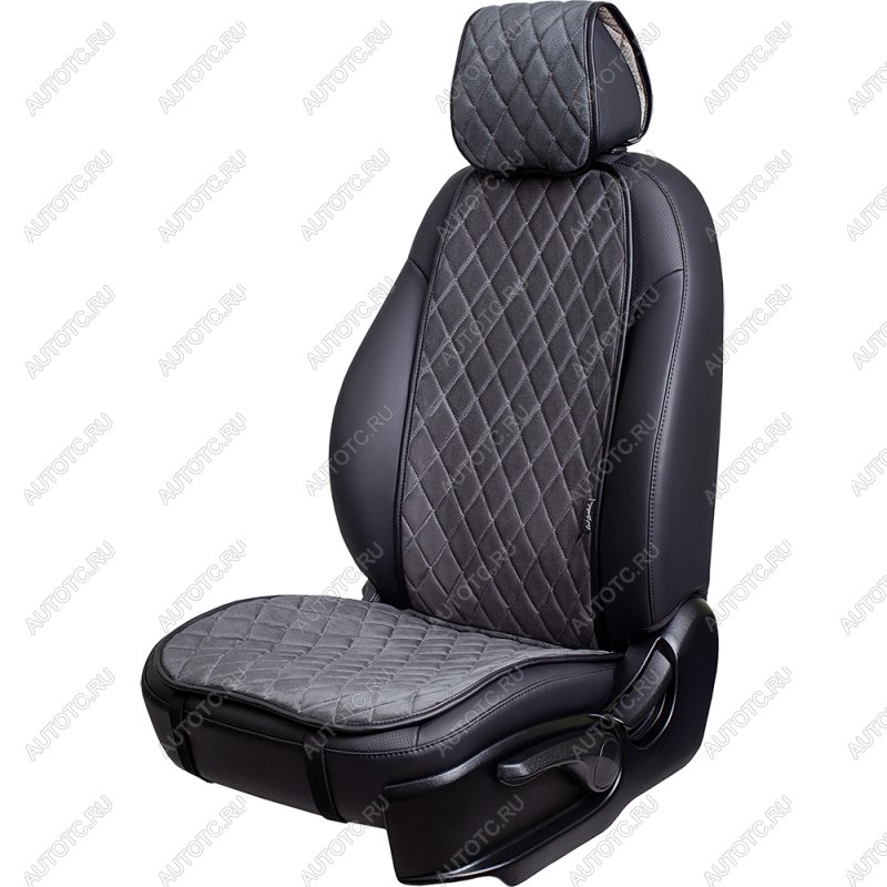 1 699 р. Накидка на сиденье (1 место Атланта) МОНРО ст РОМБ Lord Autofashion BAIC U5 Plus (2021-2025) (серый, строчка серая)  с доставкой в г. Кинешма