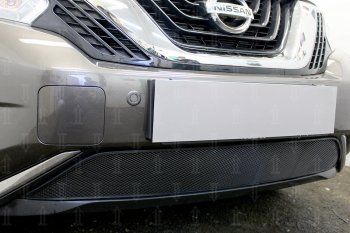 3 699 р. Защитная сетка в бампер (низ, ячейка 3х7 мм) Стрелка11 Стандарт Nissan Murano 3 Z52 дорестайлинг (2015-2022) (Чёрная)  с доставкой в г. Кинешма. Увеличить фотографию 3