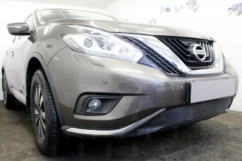 3 699 р. Защитная сетка в бампер (низ, ячейка 3х7 мм) Стрелка11 Стандарт Nissan Murano 3 Z52 дорестайлинг (2015-2022) (Чёрная)  с доставкой в г. Кинешма. Увеличить фотографию 4
