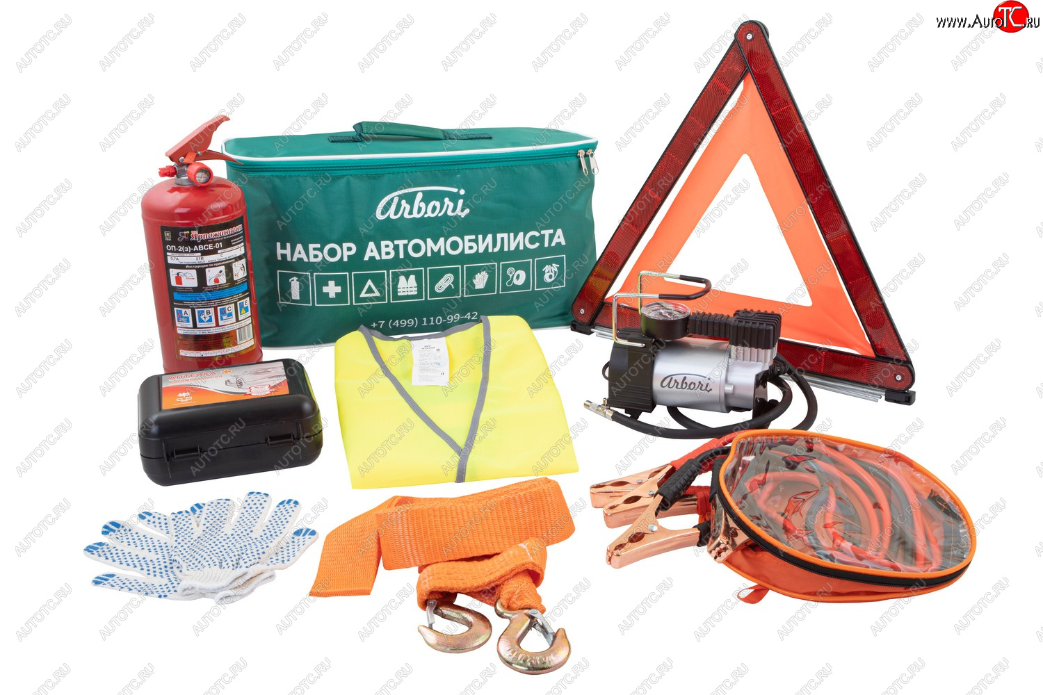 6 599 р. Автомобильный набор ARBORI Extra (Basic + трос 5 т, компрессор 35 л, провода) Arbori afek.extra.01  с доставкой в г. Кинешма