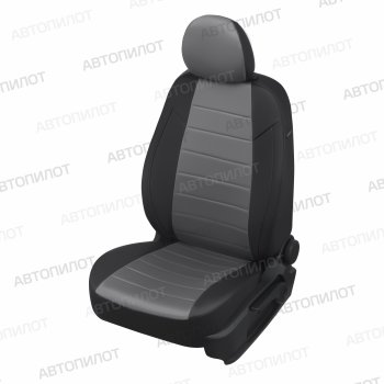 Чехлы сидений (экокожа/алькантара, сплош.) Автопилот BMW 3 серия  E90 (2004-2012) седан дорестайлинг, седан рестайлинг (черный/серый)