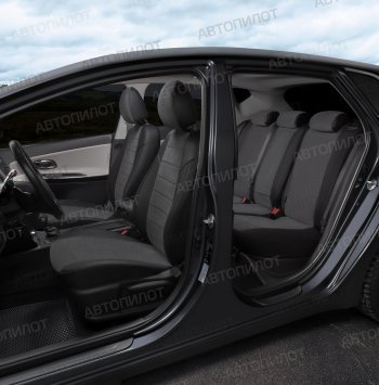 13 649 р. Чехлы сидений (экокожа/велюр, 40/60) Автопилот  CITROEN C-elysee ( дорестайлинг) (2012-2020), Peugeot 301 (2012-2025) (черный/федерер)  с доставкой в г. Кинешма. Увеличить фотографию 7
