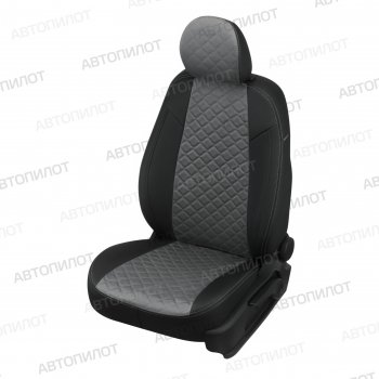Чехлы сидений (экокожа/алькантара, горбы) Автопилот Ромб Dodge Caliber (2006-2012) (черный/серый)