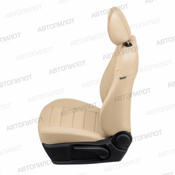 21 599 р. Чехлы сидений (экокожа/алькантара, 8 мест) Автопилот Honda Pilot YF4 дорестайлинг (2008-2011) (бежевый)  с доставкой в г. Кинешма. Увеличить фотографию 2
