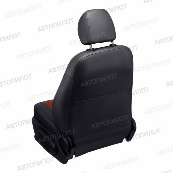 10 249 р. Чехлы сидений (экокожа/алькантара) Автопилот Ромб KIA Magentis (2000-2005) (черный/темно-коричневый)  с доставкой в г. Кинешма. Увеличить фотографию 3