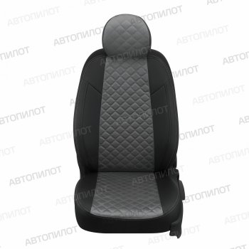 8 499 р. Чехлы сидений (экокожа/алькатара) Автопилот Ромб  KIA Cerato  2 TD (2008-2013) седан (черный/серый)  с доставкой в г. Кинешма. Увеличить фотографию 2