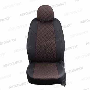 8 499 р. Чехлы на сиденья Ромб (раздел. 40/60 экокожа) Автопилот  Peugeot 408 (2010-2022)  дорестайлинг, рестайлинг (черный/шоколад)  с доставкой в г. Кинешма. Увеличить фотографию 3