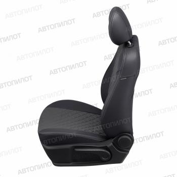 8 249 р. Чехлы на сиденья Экокожа (5 мест раздел. 40/60 экокожа) Автопилот Peugeot Partner Tepee (2008-2012) (черный/темно-серый)  с доставкой в г. Кинешма. Увеличить фотографию 4