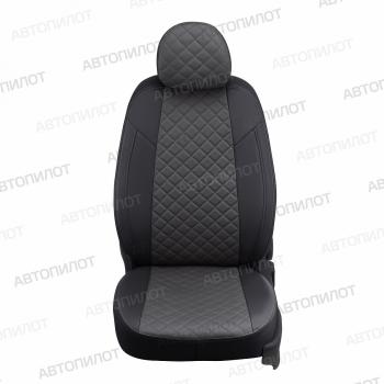 8 249 р. Чехлы на сиденья Экокожа (5 мест раздел. 40/60 экокожа) Автопилот Peugeot Partner Tepee (2008-2012) (черный/темно-серый)  с доставкой в г. Кинешма. Увеличить фотографию 3