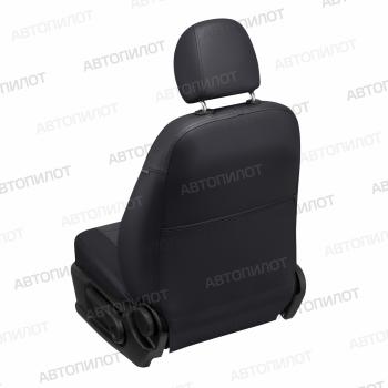 8 249 р. Чехлы на сиденья Алькантара (к.Elegance с подлокот. 40/60 экокожа) Автопилот Skoda Octavia A7 дорестайлинг универсал (2012-2017) (черный/темно-серый)  с доставкой в г. Кинешма. Увеличить фотографию 5