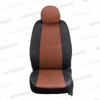 8 499 р. Чехлы на сиденья Ромб (раздел. 45/10/45 экокожа) Автопилот Toyota RAV4 XA30 5 дв. удлиненный 1-ый рестайлинг (2009-2010) (черный/коричневый)  с доставкой в г. Кинешма. Увеличить фотографию 4