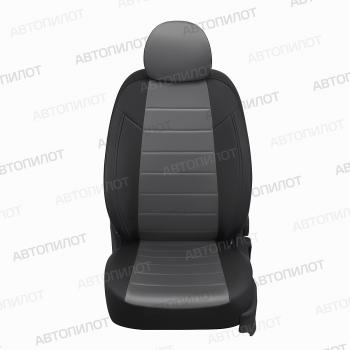 8 249 р. Чехлы на сиденья Алькантара (5 мест раздел. 40/60 экокожа) Автопилот Volkswagen Caddy 2K рестайлинг (2015-2020) (черный/серый)  с доставкой в г. Кинешма. Увеличить фотографию 3