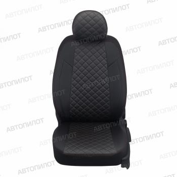 13 449 р. Чехлы на сиденья Ромб (9 мест сплош. экокожа) Автопилот Volkswagen Transporter T5 рестайлинг (2009-2015) (черный/строчка красная)  с доставкой в г. Кинешма. Увеличить фотографию 5