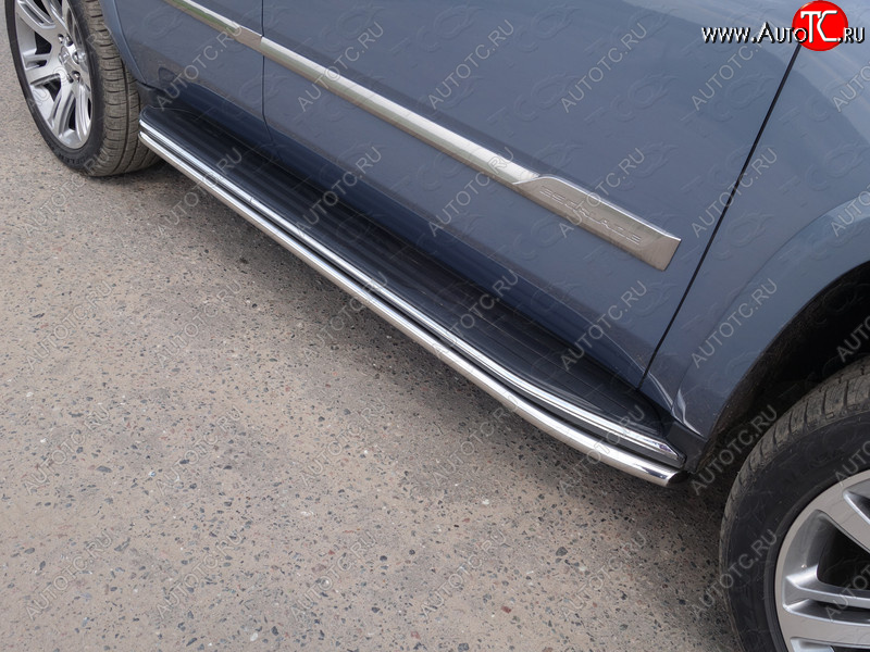 23 549 р. Защита порогов алюминий 42,4 мм, ТСС Тюнинг  Cadillac Escalade  GMTK2 джип 5 дв. (2015-2020) короткая база  с доставкой в г. Кинешма