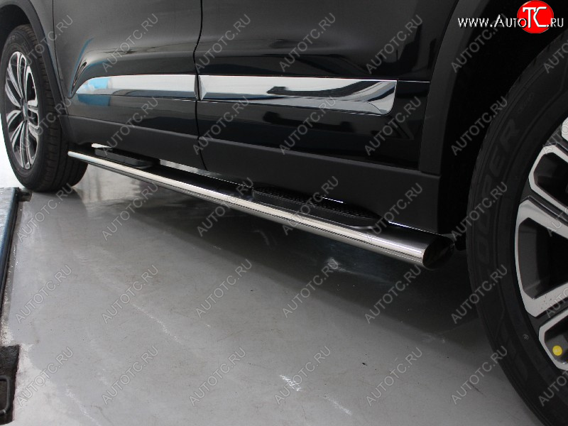 40 999 р. Пороги овальные с накладкой 120x60 мм ТСС Тюнинг Chery Tiggo 8 1 T18 рестайлинг (2019-2023) (серые)  с доставкой в г. Кинешма