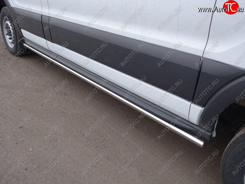 23 549 р. Защита порогов труба d42,4 мм ТСС Тюнинг  Ford Transit (2014-2022) цельнометаллический фургон (серые)  с доставкой в г. Кинешма