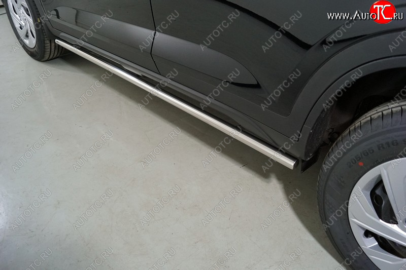 20 499 р. Защита порогов труба d42,4 мм ТСС Тюнинг  Hyundai Creta  SU (2020-2022) (серые)  с доставкой в г. Кинешма