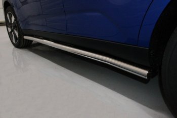 Защита порогов труба d60,3 мм ТСС Тюнинг KIA Soul  SK3 (2018-2022) (серые)