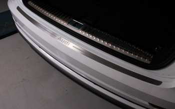 Накладка на задний бампер ТСС Тюнинг Audi Q8  4MN (2018-2022) (лист шлифованный, надпись audi)