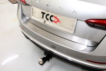 Накладка на задний бампер, ТСС Тюнинг Skoda Rapid  MK2 (2019-2025) (Лист щлифованный)