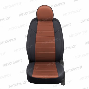Чехлы сидений (экокожа/алькантара, Classic) Автопилот KIA Cerato  3 YD (2013-2019) дорестайлинг седан, рестайлинг седан (черный/коричневый)