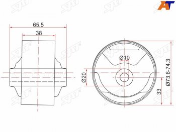 1 059 р. Сайлентблок Toyota Corsa 90-94  Cynos 95-99  Raum 97-03  Starlet 95-99 (Зад Слева) SAT ST-12371-11510C  с доставкой в г. Кинешма. Увеличить фотографию 2