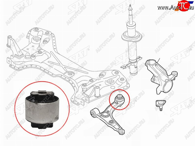 959 р. Сайлентблок Peugeot Boxer 06-  Citroen Jumper 06-  Fiat Ducato 06- SAT ST-1352227080-BU2  с доставкой в г. Кинешма